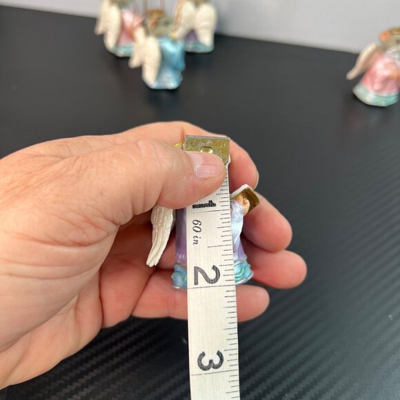 Vintage Angel Mouse Christmas Ornaments Set of 5 Pastel Gowns Harp Books Star - Picture 13 of 14